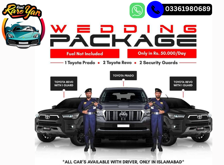 wedding pakage rent a car in islamabad pindi